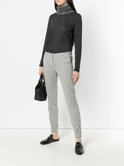 Shop Fabiana Filippi Sequined Turtleneck Sweater - Grey