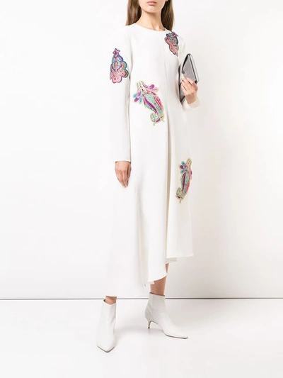 Shop Tibi Embroidered Squid Dress - White
