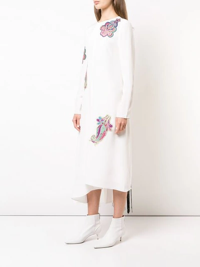 Shop Tibi Embroidered Squid Dress - White