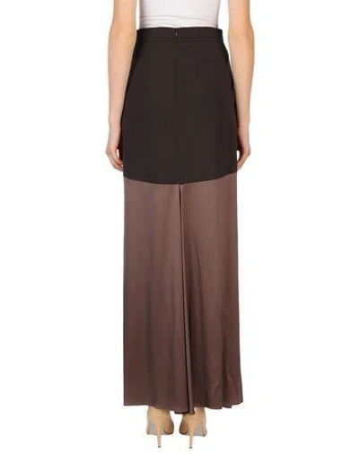 Shop Brunello Cucinelli Maxi Skirts In Dark Brown