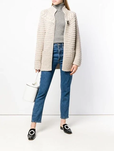 Shop Iris Von Arnim Ribbed Knit Roll Neck Sweater - Grey