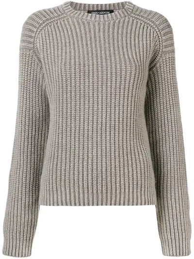 Shop Iris Von Arnim Ribbed Knit Sweater - Brown