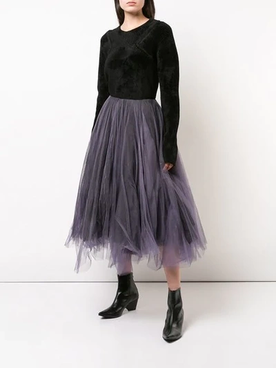 Shop Marc Le Bihan Tulle Midi Skirt In Purple