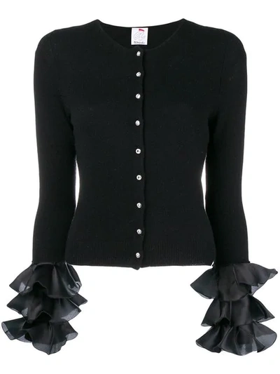 Shop Ultràchic Ruffle Sleeve Cardigan - Black
