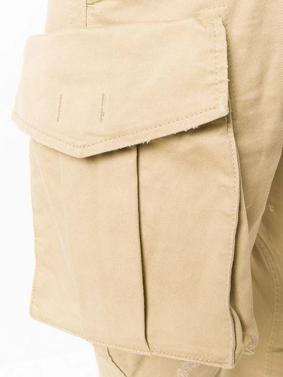 Shop Dsquared2 Cropped Cargo Trousers - Neutrals