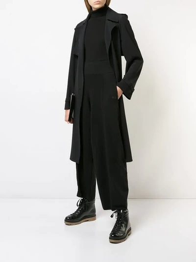 Shop Y-3 Wide Leg Knit Culottes - Black