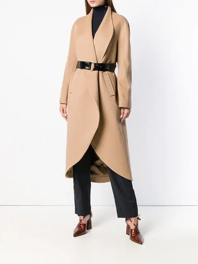 Shop Federica Tosi Belted Coat - Neutrals