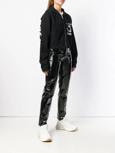 Shop Faith Connexion Cropped Zipped Jacket In Black