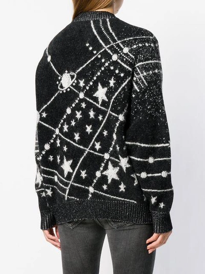 Shop Saint Laurent Lurex Constellation Sweater In Black