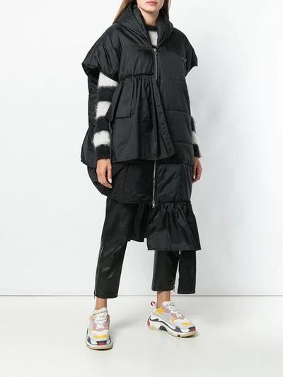 Shop Barbara Bologna Puffer Asymmetric Jacket - Black