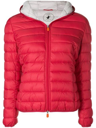 Shop Save The Duck Padded Puffer Jacket - Red