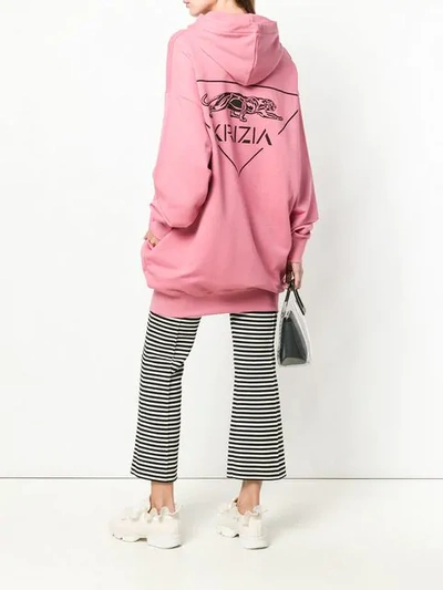 Shop Krizia Long Hoodie In Pink