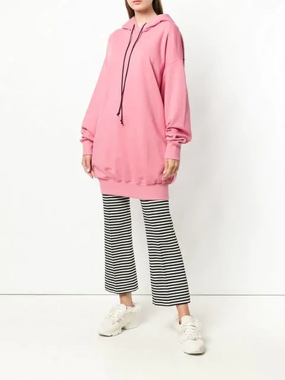 Shop Krizia Long Hoodie In Pink