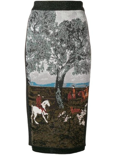 intarsia pencil skirt