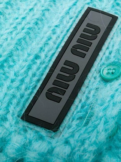 Shop Miu Miu Fringed Knit Collar - Blue