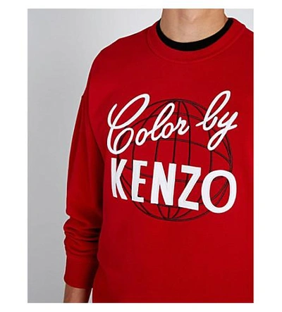 Shop Kenzo ‘color By ' Cotton-jersey Sweatshirt In Medium Red