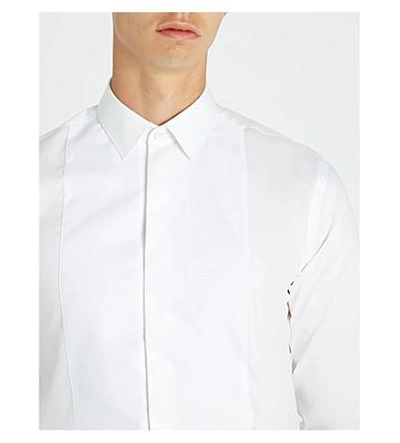 Shop Tiger Of Sweden Farran Bib-front Cotton Shirt In Pure White