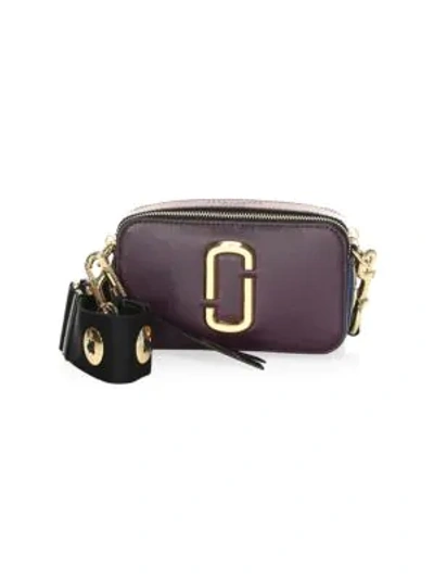 Shop Marc Jacobs The Snapshot Coated Leather Camera Bag In Grape Multi