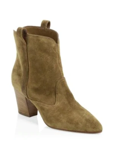 Shop Laurence Dacade Sheryll Western Velvet Ankle Boots In Camel