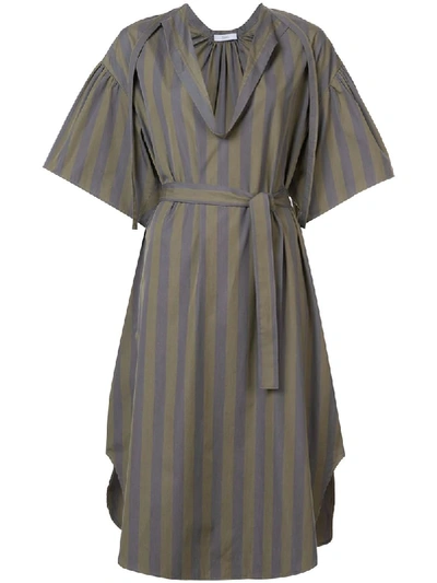 Shop Tome Striped Belted Dress - Green