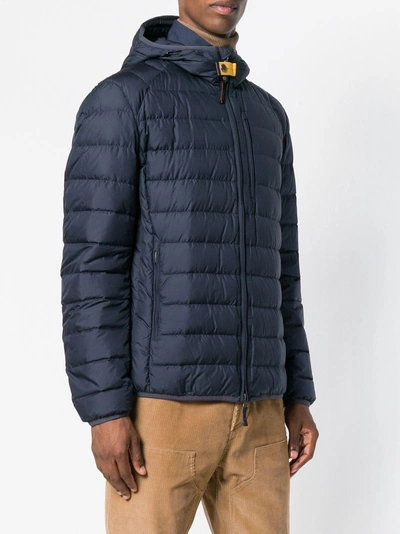 Shop Parajumpers Hooded Down Jacket In Blue