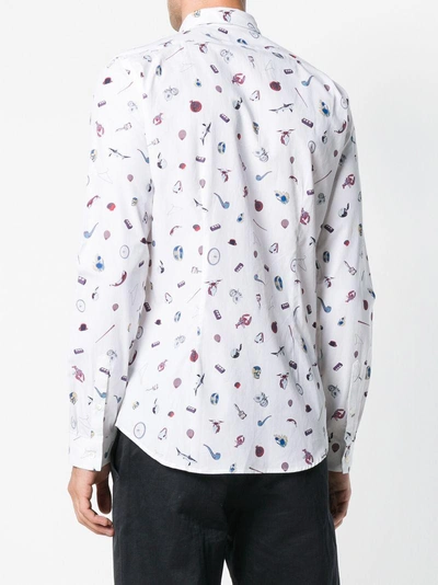 Shop Ps By Paul Smith Ps Paul Smith Hemd Mit Print - Weiss In White