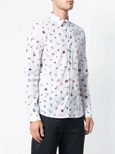 Shop Ps By Paul Smith Ps Paul Smith Hemd Mit Print - Weiss In White