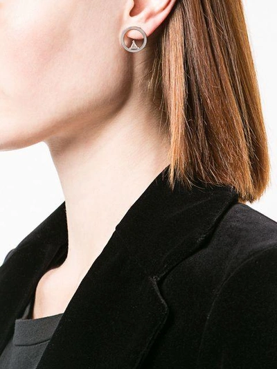 Shop Hadar Nornberg Circular Stud Detail Earrings In Grey