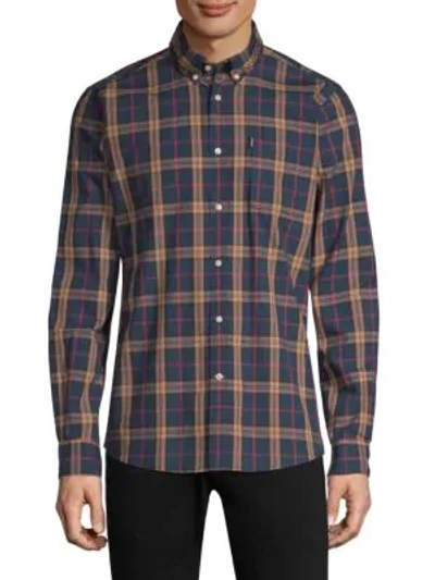 Shop Barbour Endsleigh Checked Shirt In Deep Blue