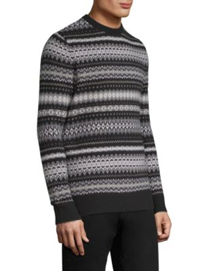 Shop Barbour Case Fairisle Print Wool Sweater In Black