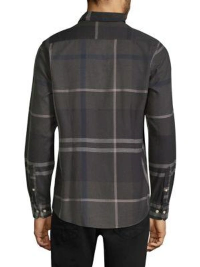 Shop Barbour Dunoon Plaid Shirt In Graphite