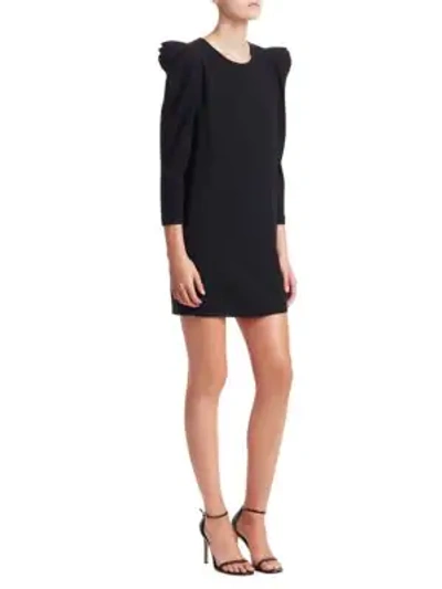 Shop A.l.c Fiona Crepe Long Sleeve Mini Dress In Black