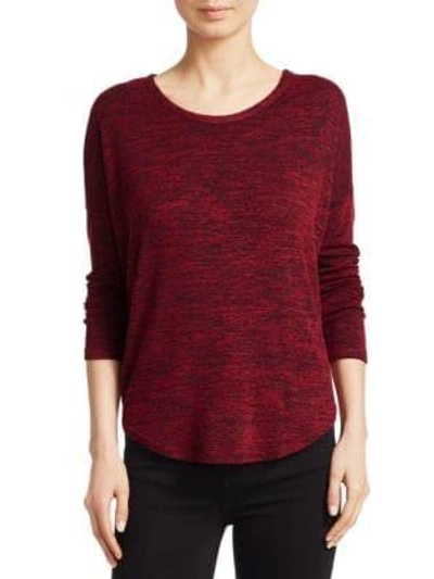 Shop Rag & Bone Hudson Cotton Jersey Long Sleeve Top In Deep Berry