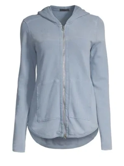 Shop Atm Anthony Thomas Melillo French Terry Zip-up Hoodie In Blue
