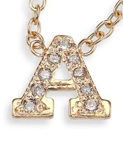 Shop Zoë Chicco Pavé Diamond & 14k Yellow Gold Initial Pendant Necklace In A