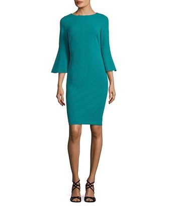 bell sleeve sheath dress calvin klein