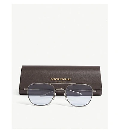 Shop Oliver Peoples Kress Aviator Sunglasses In Grey