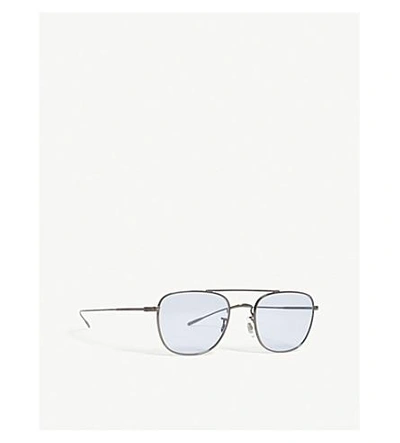 Shop Oliver Peoples Kress Aviator Sunglasses In Grey