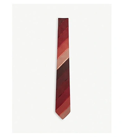 Shop Paul Smith Diagonal Stripe Silk Tie In Red