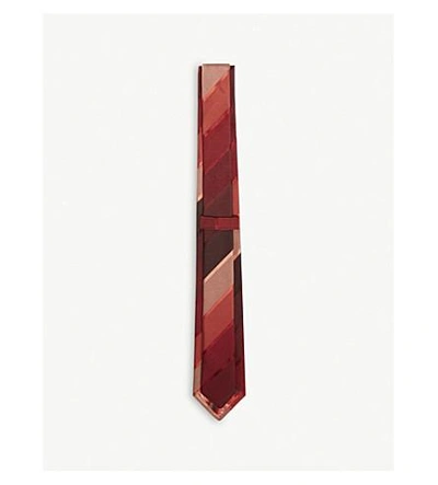 Shop Paul Smith Diagonal Stripe Silk Tie In Red