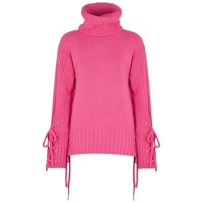Shop Mcq By Alexander Mcqueen Pink Roll-neck Wool Jumper