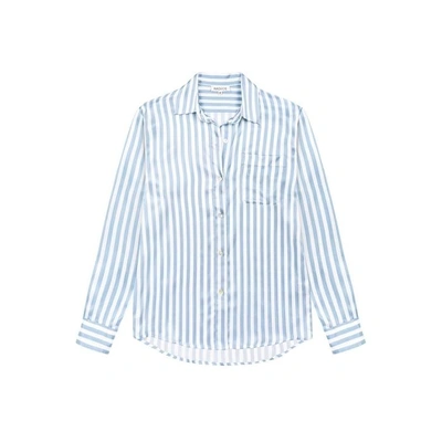 Shop Radice Alexandra Silk Pyjama In Candy Blue Stripes - Top