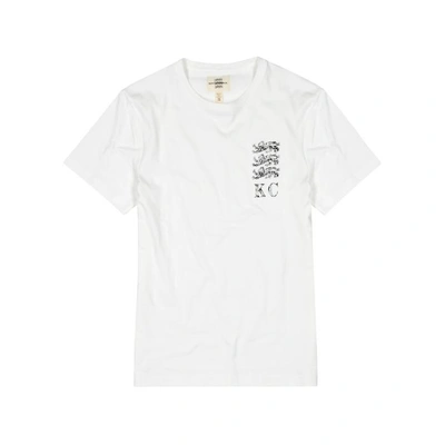 Shop Kent & Curwen White Logo-print Cotton T-shirt In Off White