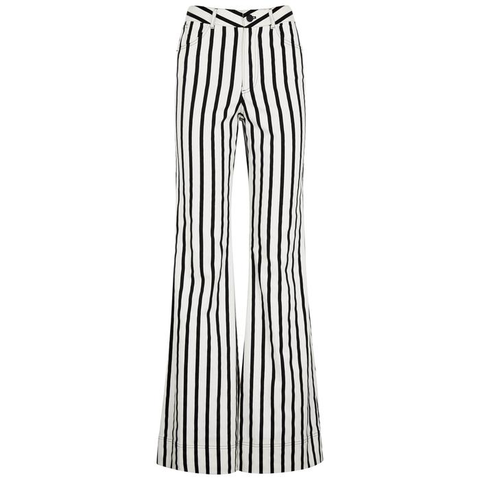 alice and olivia black and white striped pants