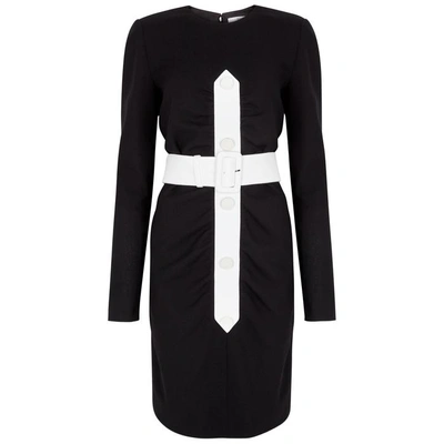 Shop Givenchy Black Belted Wool Dress
