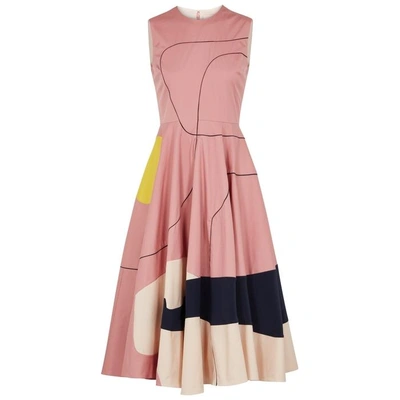 Shop Roksanda Tasia Pink Silk Midi Dress
