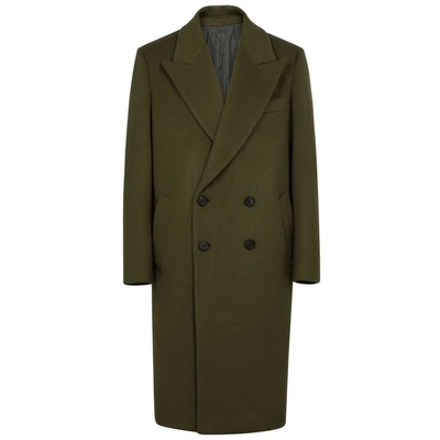 Shop Wooyoungmi Olive Double-breasted Wool-blend Coat In Green
