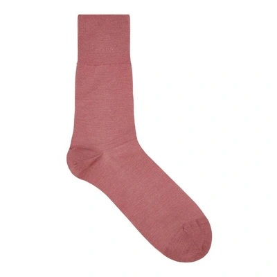 Shop Falke Airport Dusky Rose Wool-blend Socks In Mauve