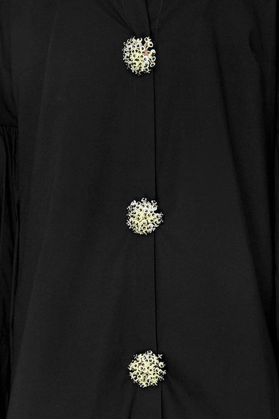Shop Leal Daccarett Novita Cotton Blend Button Caftan In Black