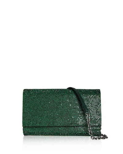 Shop Judith Leiber Fizzoni Full-beaded Clutch Bag In Green